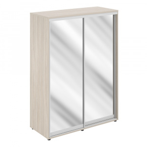 Шкаф-купе Staillex высокий, 2 штанги, двери - зеркало (дуб светлый)
