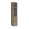 Шкаф Staillex высокий узкий со стеклом (дуб темный)
