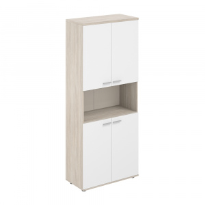 Шкаф Staillex высокий широкий с нишей (белый/дуб светлый)