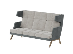 ALDO диван трёхместный высокий с декором из пуговиц