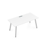 Стол AREDO 1400/800 с лючком (Белый/Серый)
