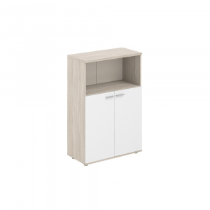 Шкаф Staillex средний широкий с нишей (белый/дуб светлый)