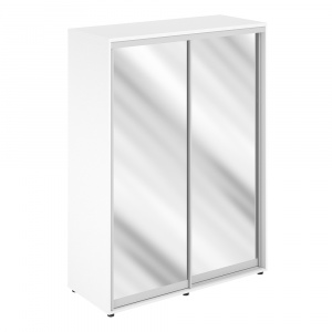 Шкаф-купе Staillex высокий, 2 штанги, двери - зеркало (белый)