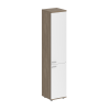Шкаф Staillex высокий узкий 2 двери (белый/дуб темный)