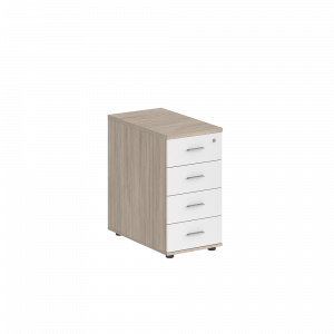 Тумба Staillex на 700 с замком (дуб светлый/белый)