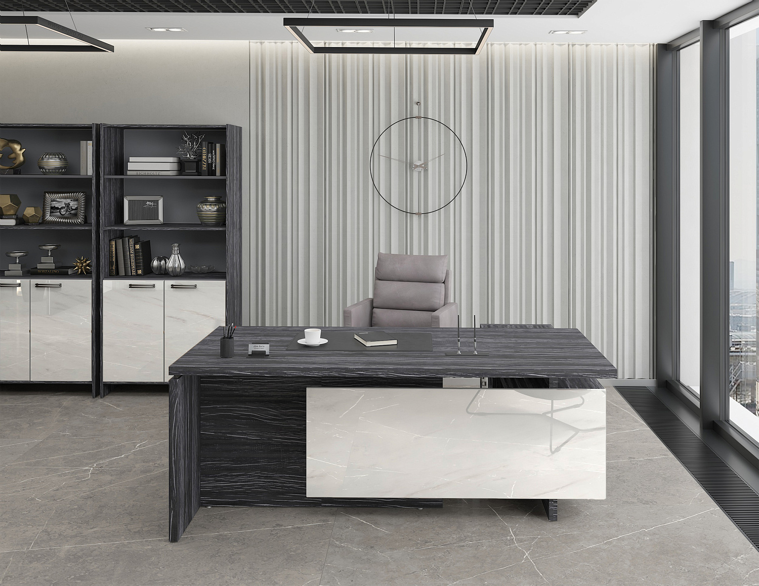 Стол руководителя Magenta 2100L (Графит)