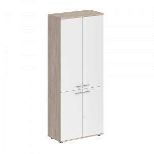 Шкаф Staillex высокий широкий 4 двери (белый/дуб светлый)