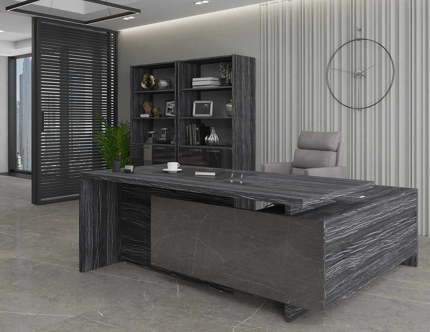 Стол руководителя Magenta 2100L (Графит)