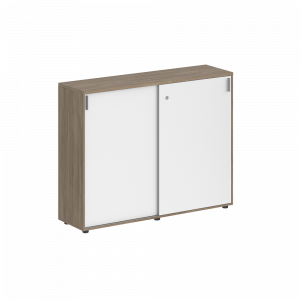 Шкаф-купе Staillex 1438 средний с замком (дуб темный/белый)