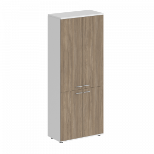 Шкаф Staillex высокий широкий 4 двери (дуб темный/белый)