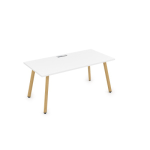 Стол AREDO 1400/700 с лючком (Белый/Iron Wood)