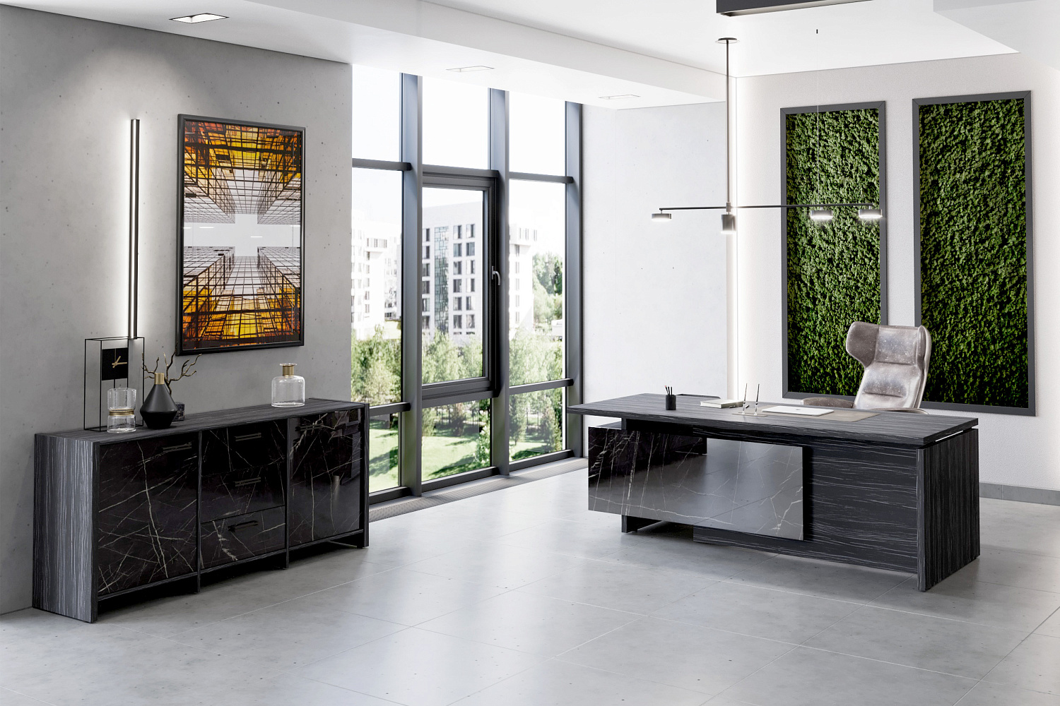 Стол руководителя Magenta 2100L (Графит)