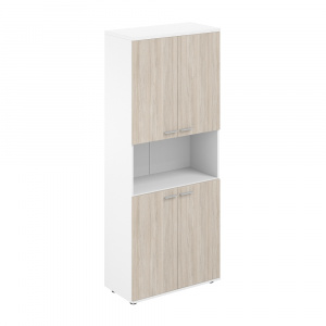 Шкаф Staillex высокий широкий с нишей (дуб светлый/белый)