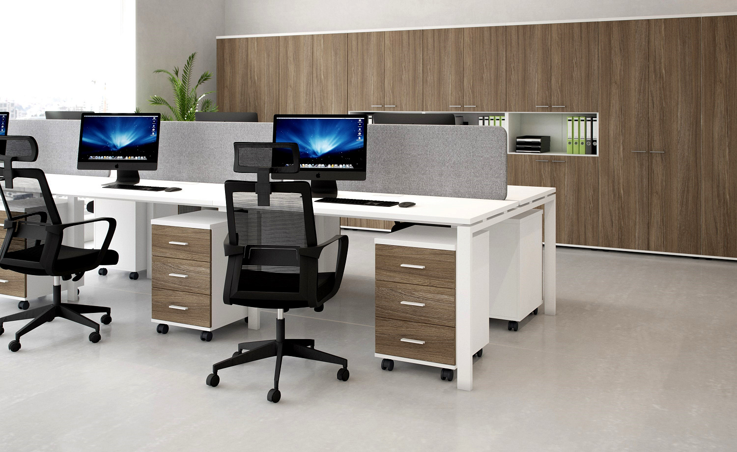 Тумба Staillex на 800 с замком (дуб темный/белый)