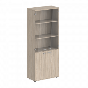 Шкаф Staillex высокий широкий со стеклом (дуб светлый)
