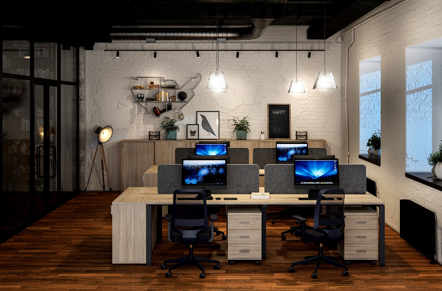 Тумба Staillex на 800 с замком (дуб темный/белый)