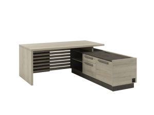 Стол руководителя PULSAR 1800R/L (Дуб/Бетон)