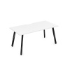 Стол AREDO 1400/700 с вырезом (Белый/Черный глянец)