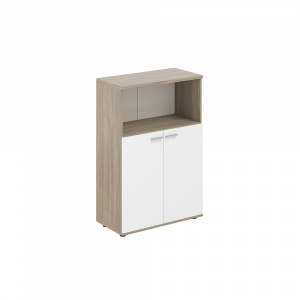 Шкаф Staillex средний широкий с нишей (белый/дуб темный)