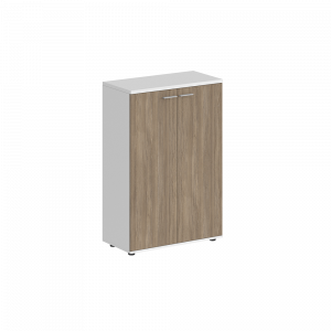 Шкаф Staillex средний широкий (белый/дуб темный)