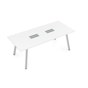 Стол для переговоров AREDO 1800/900 с лючком (Белый/Серый)	