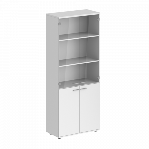 Шкаф Staillex высокий широкий со стеклом (белый)