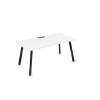 Стол AREDO 1400/800 с лючком (Белый/Черный глянец)