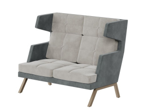 ALDO диван двухместный высокий с декором из пуговиц