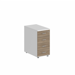 Тумба Staillex на 700 с замком (белый/дуб темный)