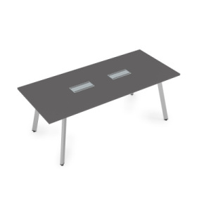 Стол переговорный AREDO 1800/900 с лючком (Grafit/Серый)