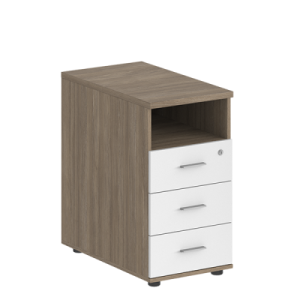 Тумба с нишей Staillex на 700 с замком (дуб темный/белый)