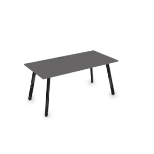 Стол AREDO 1600/700 с лючком (Grafit/Черный глянец)	
