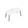 Стол AREDO 1400/800 с лючком (Белый/Графит)