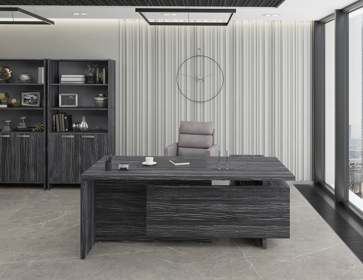 Стол руководителя Magenta 2100L (Графит)