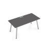 Стол AREDO 1400/800 с лючком (Grafit/Серый)