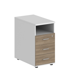 Тумба с нишей Staillex на 600 с замком (белый/дуб темный)