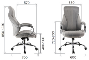 Кресло Everprof Coral Ткань Серый