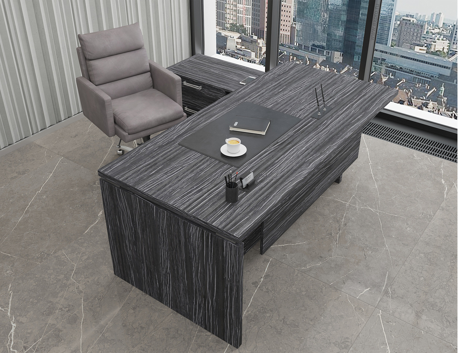 Стол руководителя Magenta 2100L (Графит)