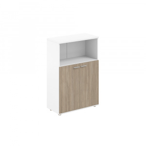 Шкаф Staillex средний широкий с нишей (дуб темный/белый)