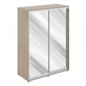 Шкаф-купе Staillex высокий, 2 штанги, двери - зеркало (дуб темный)