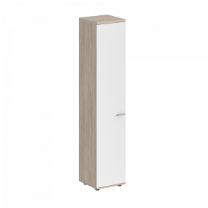 Шкаф Staillex высокий узкий (белый/дуб светлый)